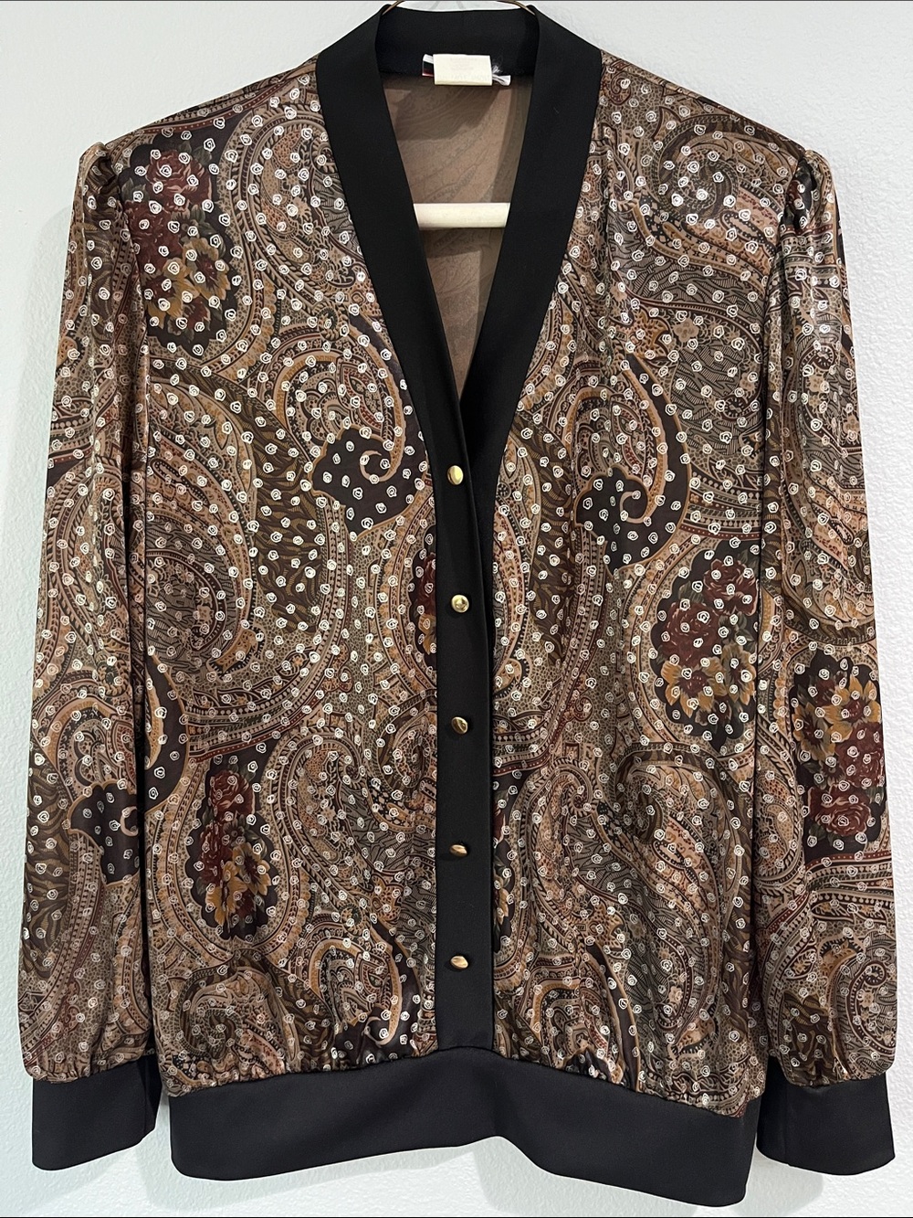 Vintage Blouse paisley western print s/m